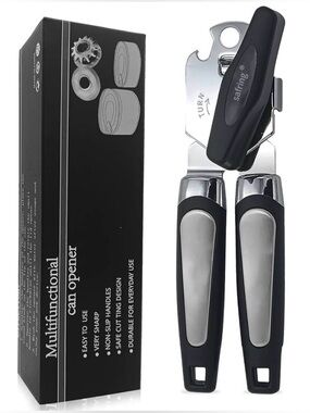 Shreddin’ Metal Black & Silver Multifunctional 3-in-1 Can Opener Set NWT